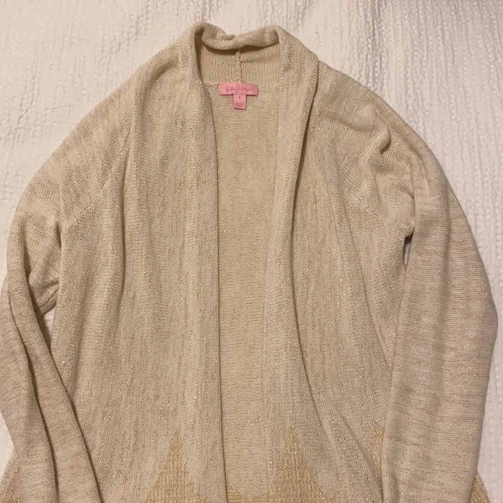 Gold Lilly Pulitzer cardigan